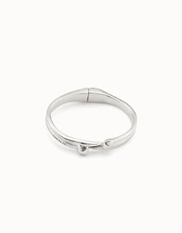 Sterling silver-plated nail shaped bracelet with hidden spring