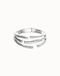 Bangle bracelet with multiple intertwined organic shapes