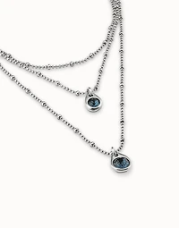 Multi strand chain pendant necklace with crystal