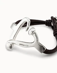 Leather bracelet with a nailed heart shape