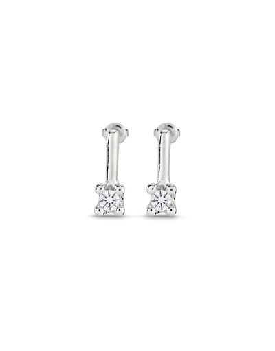 Drop earrings with white cubic zirconia