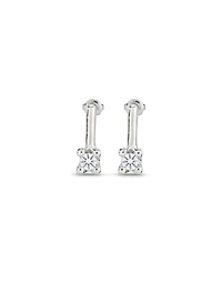 Drop earrings with white cubic zirconia