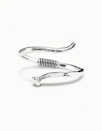 Bangle bracelet with a spiral-shaped nail