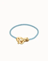 leather bracelet with interlocking carabiner