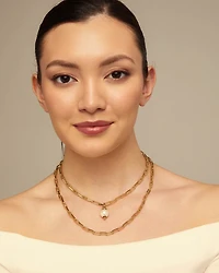 Long link chain charm necklace