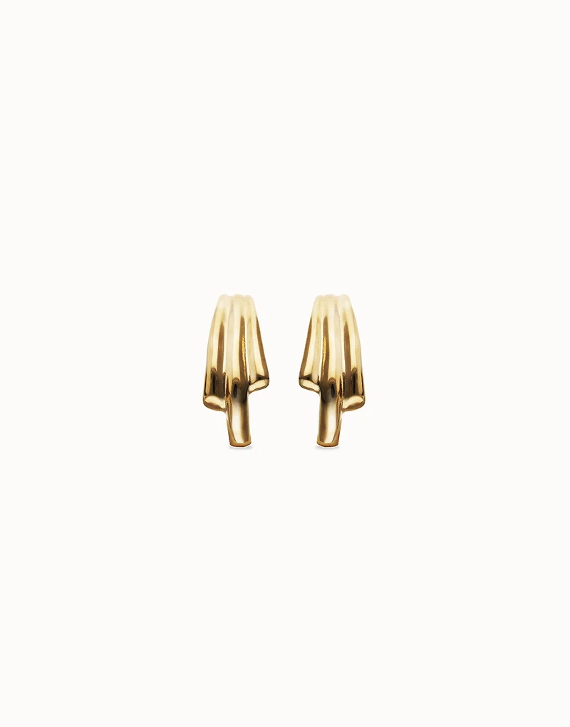 Stud earrings with elongated organic shapes