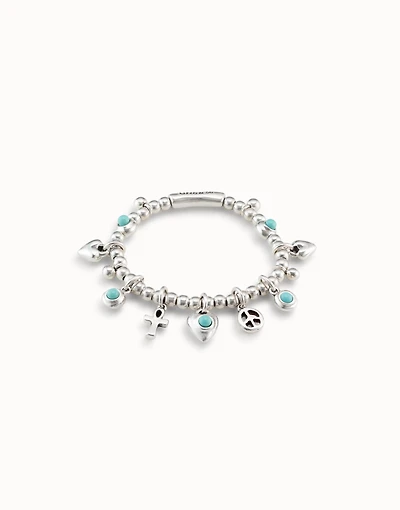 Beaded bracelet with charms