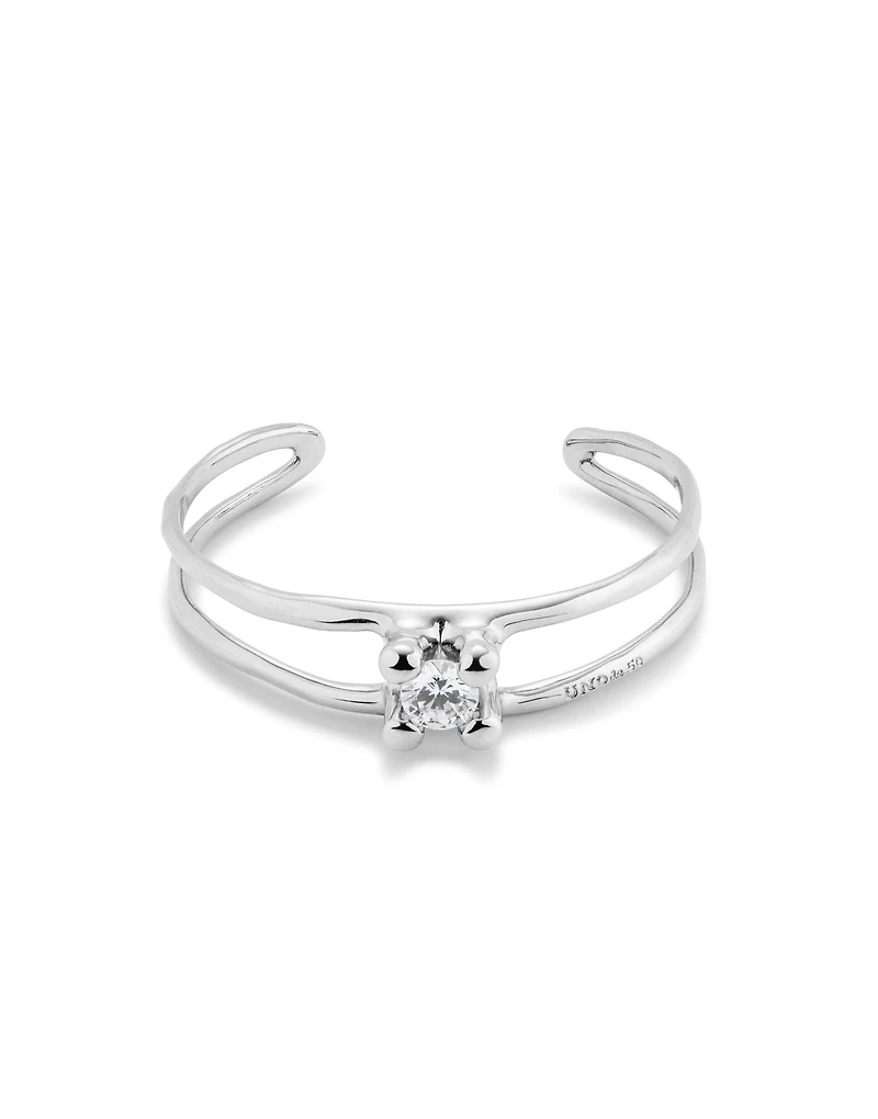 Bangle bracelet with central crystal
