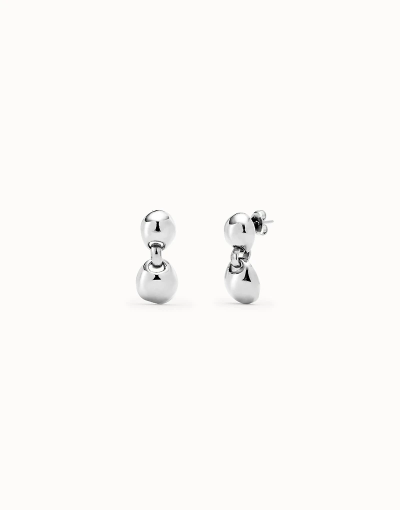Drop earrings with two beads