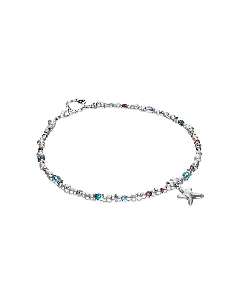Necklace with crystals and small starfish