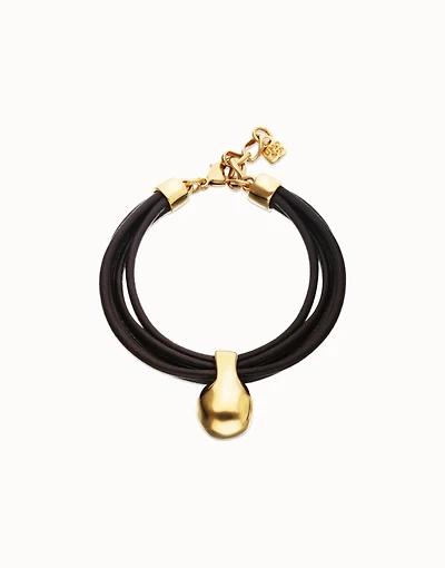 Leather bracelet with sphere