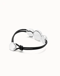 Leather bracelet with three large beads