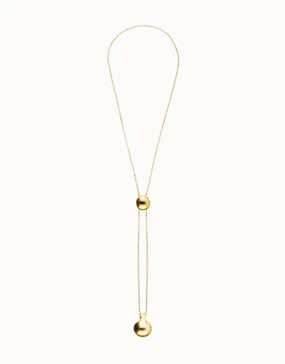 Long necklace with an adjustable chain and two weights