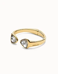 Bangle bracelet with two multicolored crystals