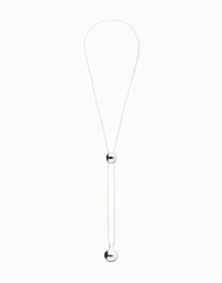 Long necklace with an adjustable chain and two weights