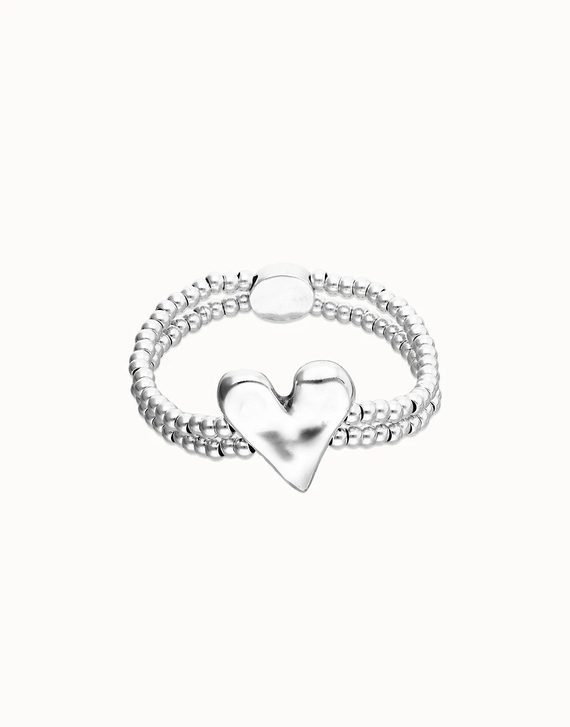 Double elastic bracelet with heart detail