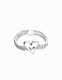 Double elastic bracelet with heart detail