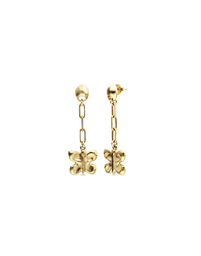 Drop earrings with a butterfly-shaped ornament