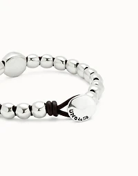 Leather bracelet with a large bead