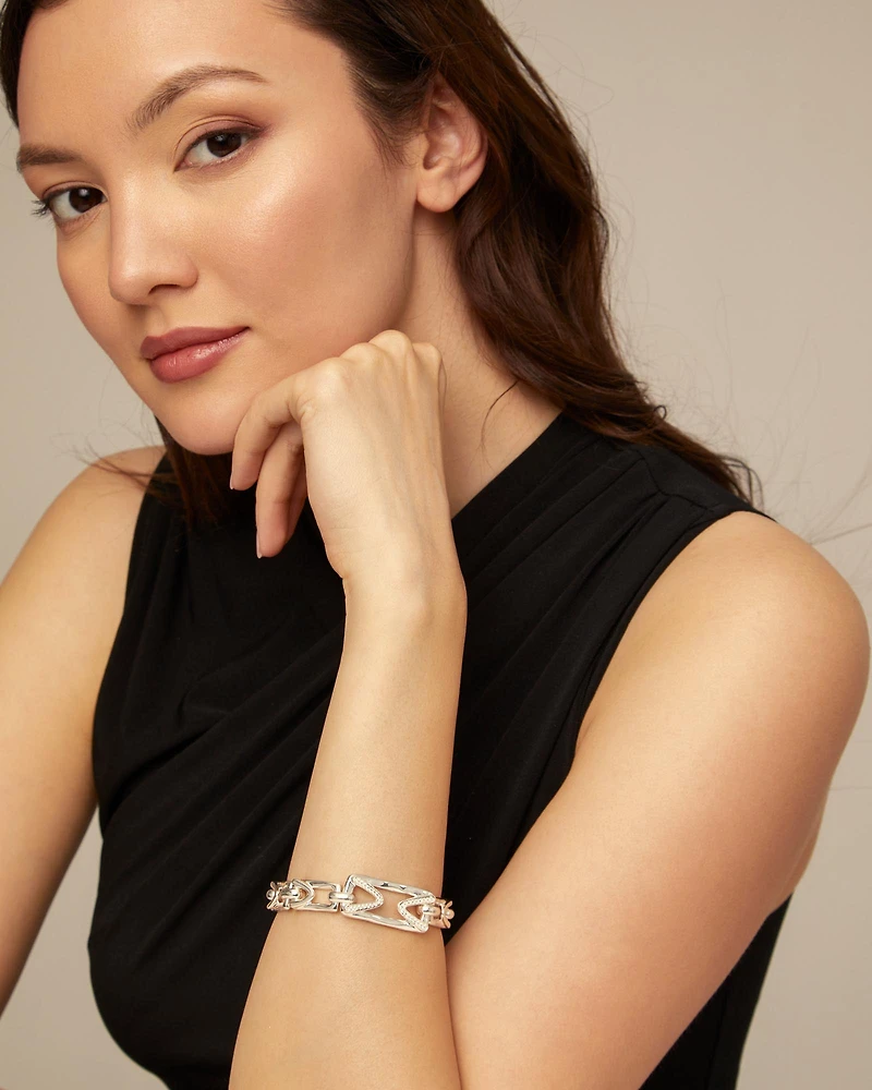 Bracelet with central link with topaz and small links