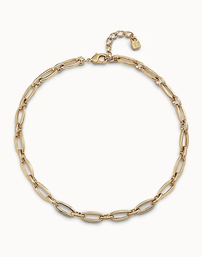 Short oval link chain necklace