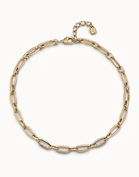 Short oval link chain necklace