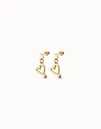 Nailed heart drop earrings