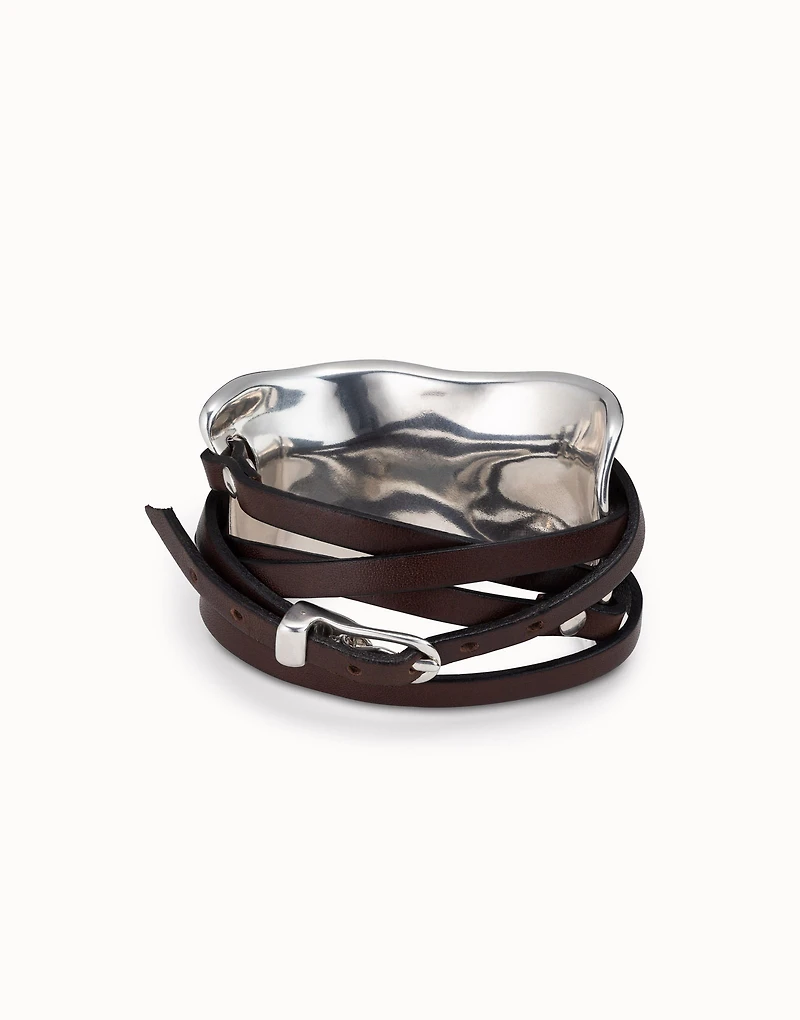 Bracelet with leather straps