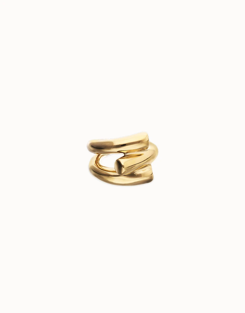 Ring with three intertwined organic shapes