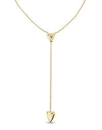 Long adjustable chain necklace with two hearts