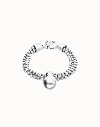 Bracelet with silver threads and large sphere