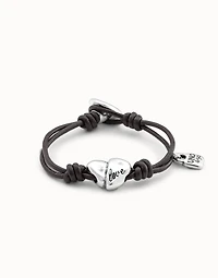 Leather bracelet with a heart