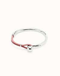 Bangle bracelet with pink leather