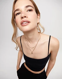 Flat chain charm necklace