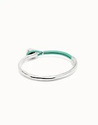 Bangle bracelet with turquoise leather