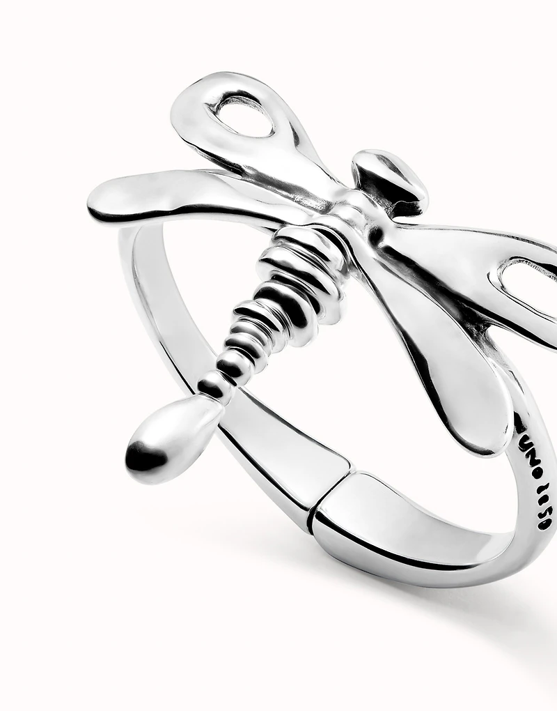 Bangle bracelet with a dragonfly