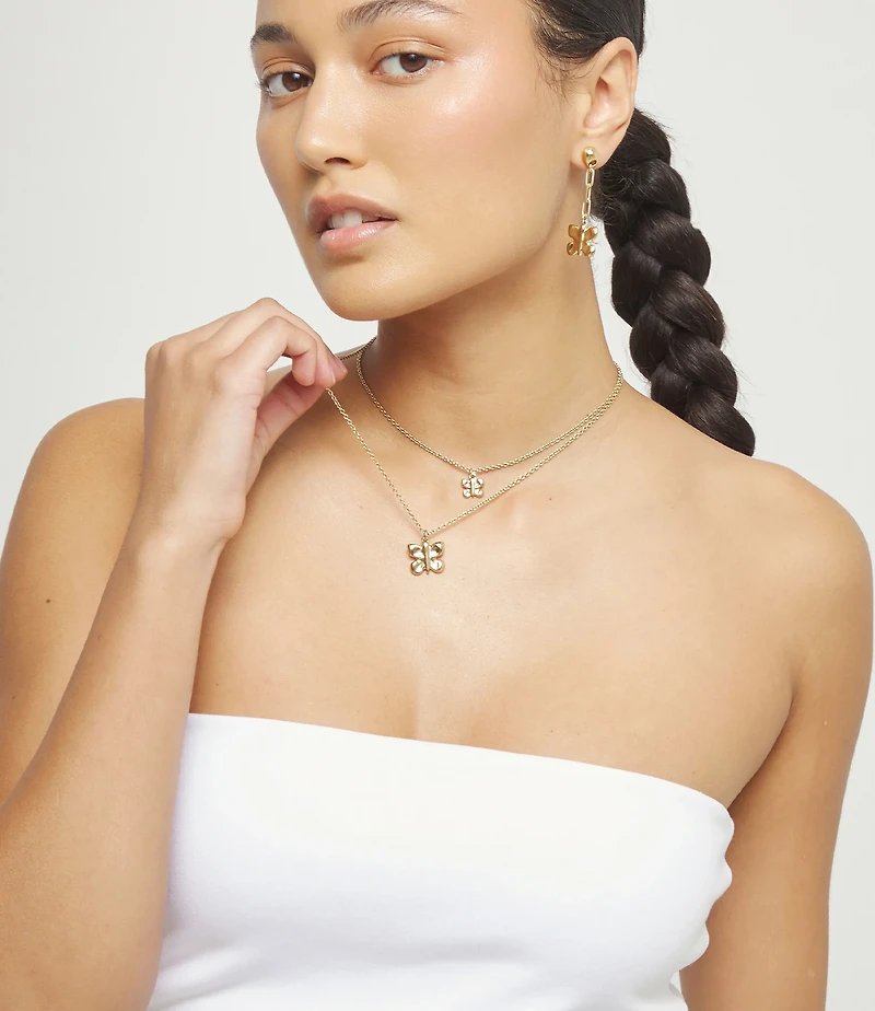 Double necklace with butterflies