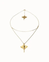 Multi strand chain necklace with manta ray