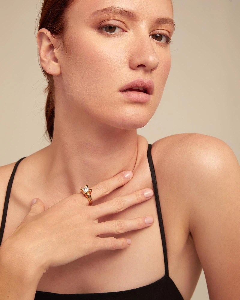 Double white zirconia ring