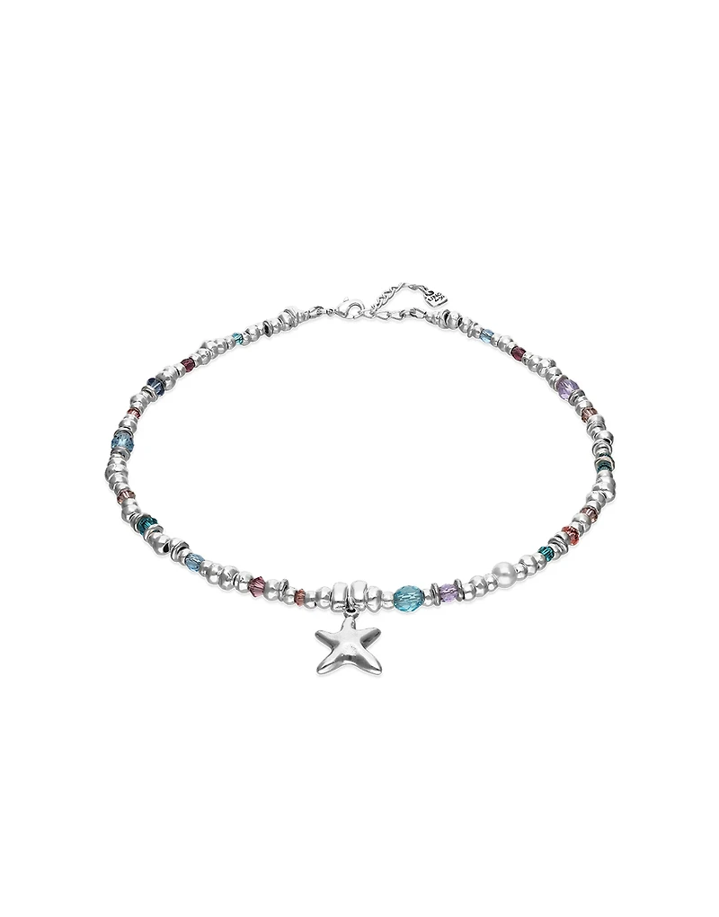 Necklace with crystals and small starfish