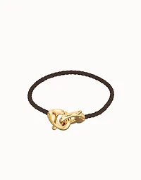 leather bracelet with interlocking carabiner