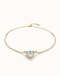 Pendant chain link necklace with multicolor crystal