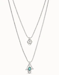 Multi strand pendant necklace with two charms