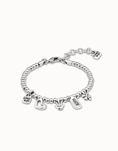 Beaded bracelet with charms