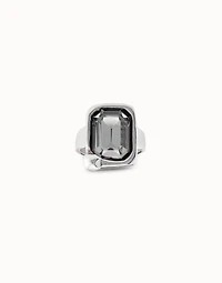 Rectangular shape ring with crystal