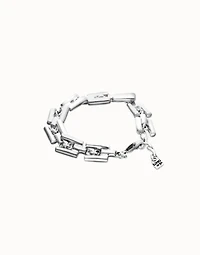 Link bracelet with cylindrical pieces