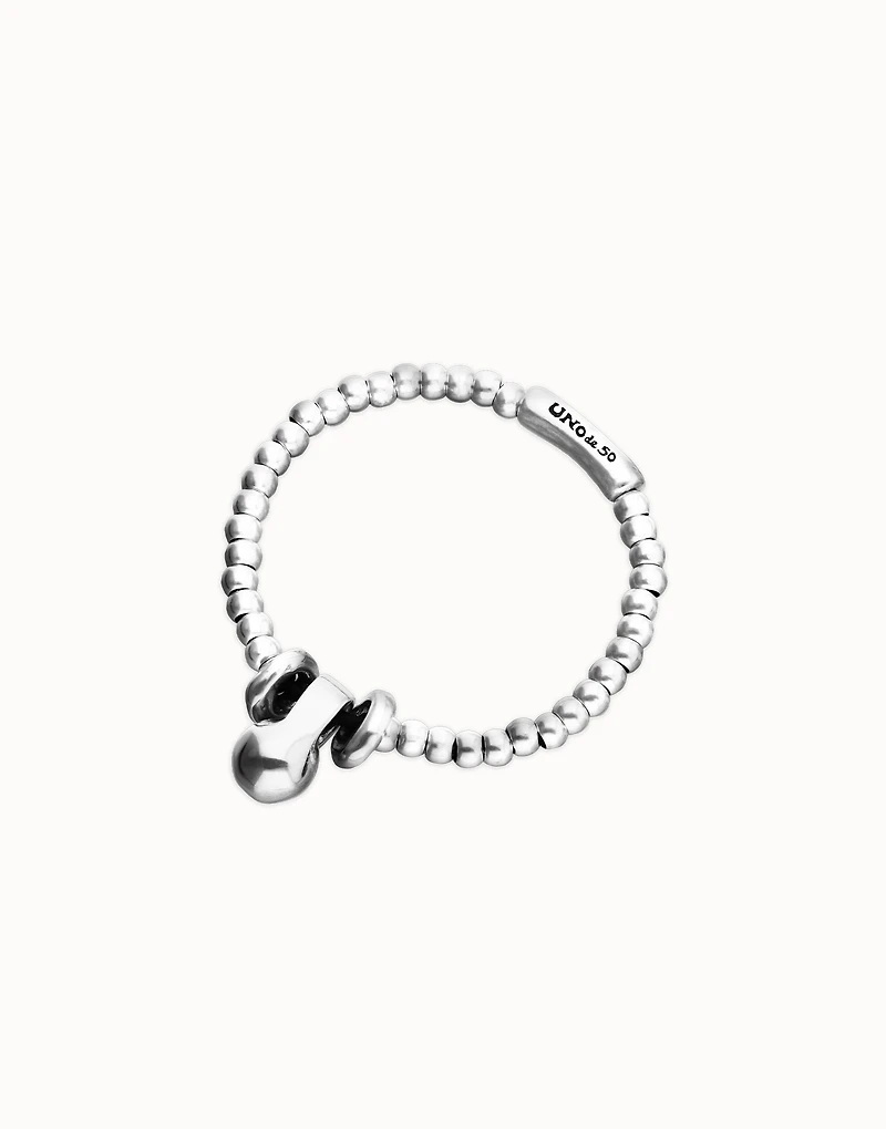 Elastic beaded bracelet with small and large beads