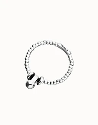 Elastic beaded bracelet with small and large beads