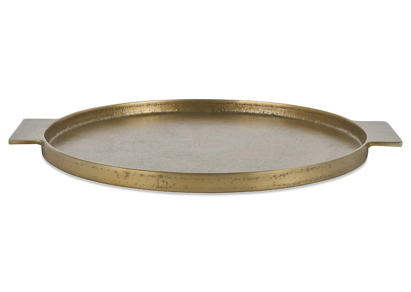Corbyn Round Tray Antiqued Brass