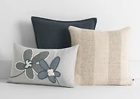 Kris Striped Cotton Pillow 20x20 Sand/Iv